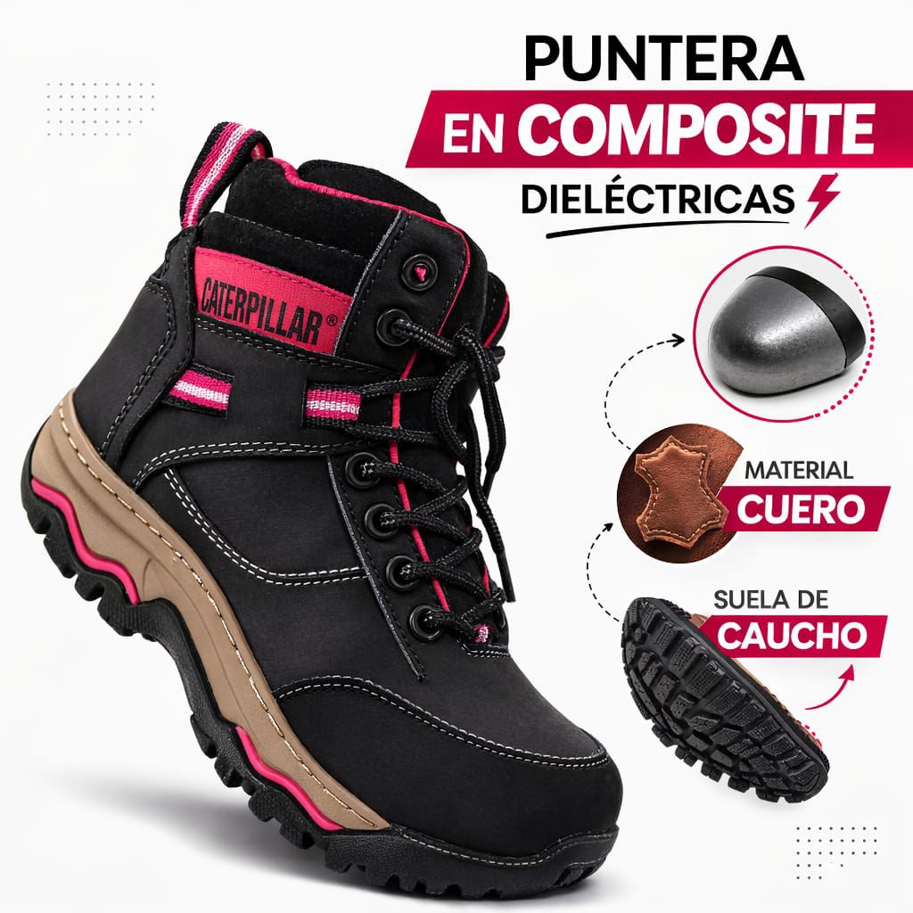 Bota de Seguridad Caterpillar para Dama - Puntera de Composite y Dieléctrica